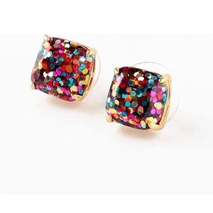 kate spade Square Glitter Stud Earrings